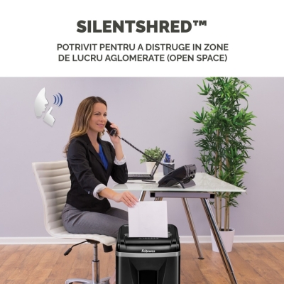 Distrugator documente manual, P5, 9 coli, micro cut, Powershred 450M Fellowes